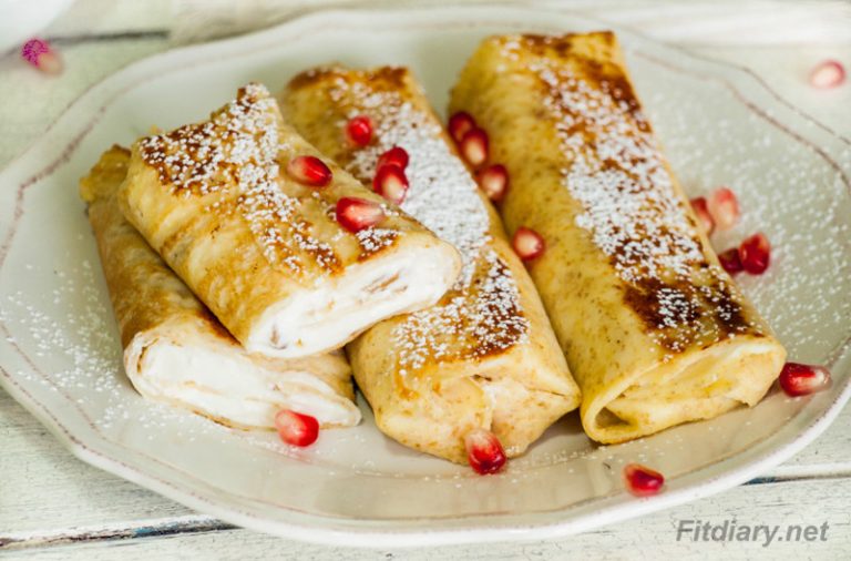 Crepes with Cottage Cheese Filling Fit Diary