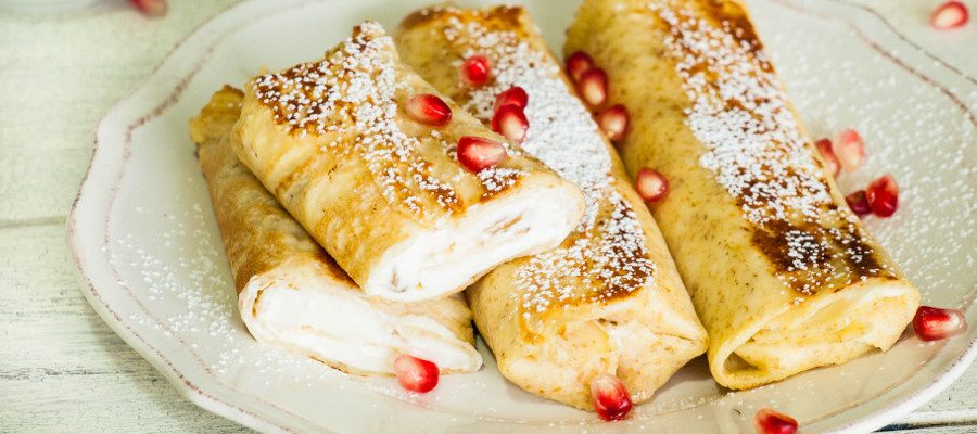 Crepes with Cottage Cheese Filling – excellent healthy and delicious breakfast