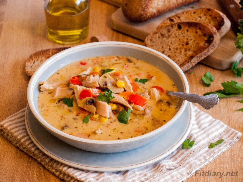 Leftover Turkey Corn Soup – comforting and healthy dish