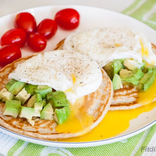 Ultimate Breakfast with Simple Pancakes and Poached Eggs