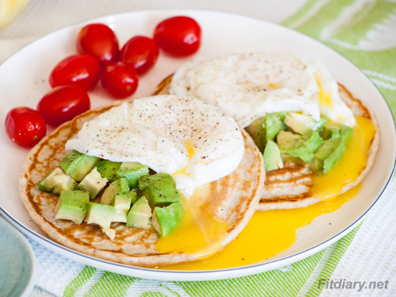 Ultimate Breakfast with Simple Pancakes and Poached Eggs