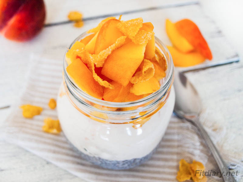 Peach Yogurt Chia Pudding – the best healthy dessert