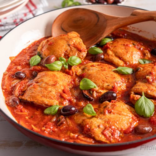 One Pot Chicken Puttanesca – healthy way to prepare chicken thighs
