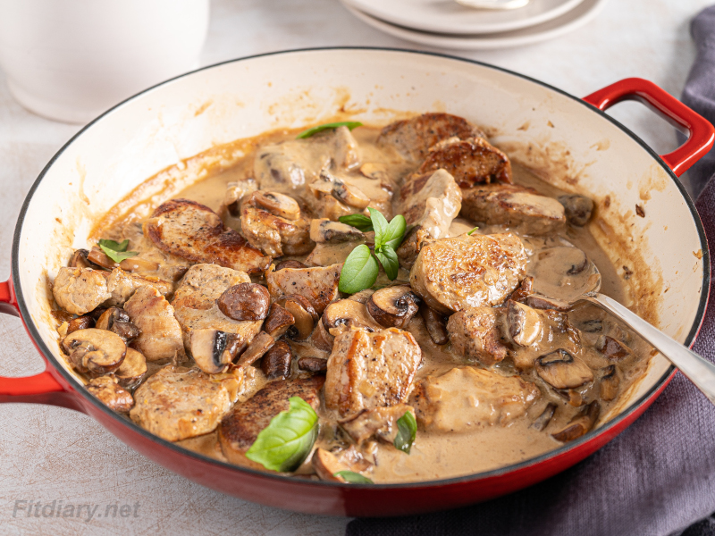 Pork Tenderloin Medallions in Mushroom Sauce – easy one pot dinner in 30 minutes
