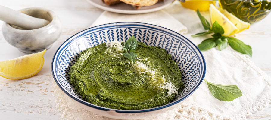 Homemade Basil Pesto – healthy, easy, lower in calories recipe