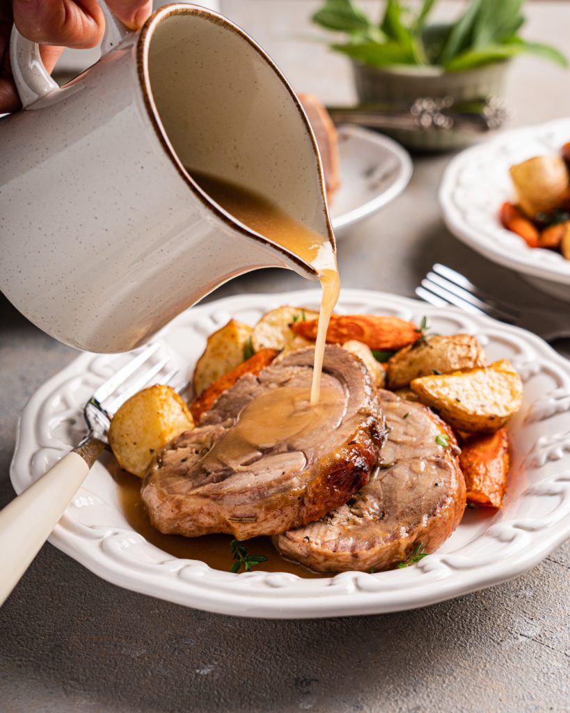Pouring Gravy- Food Photography
