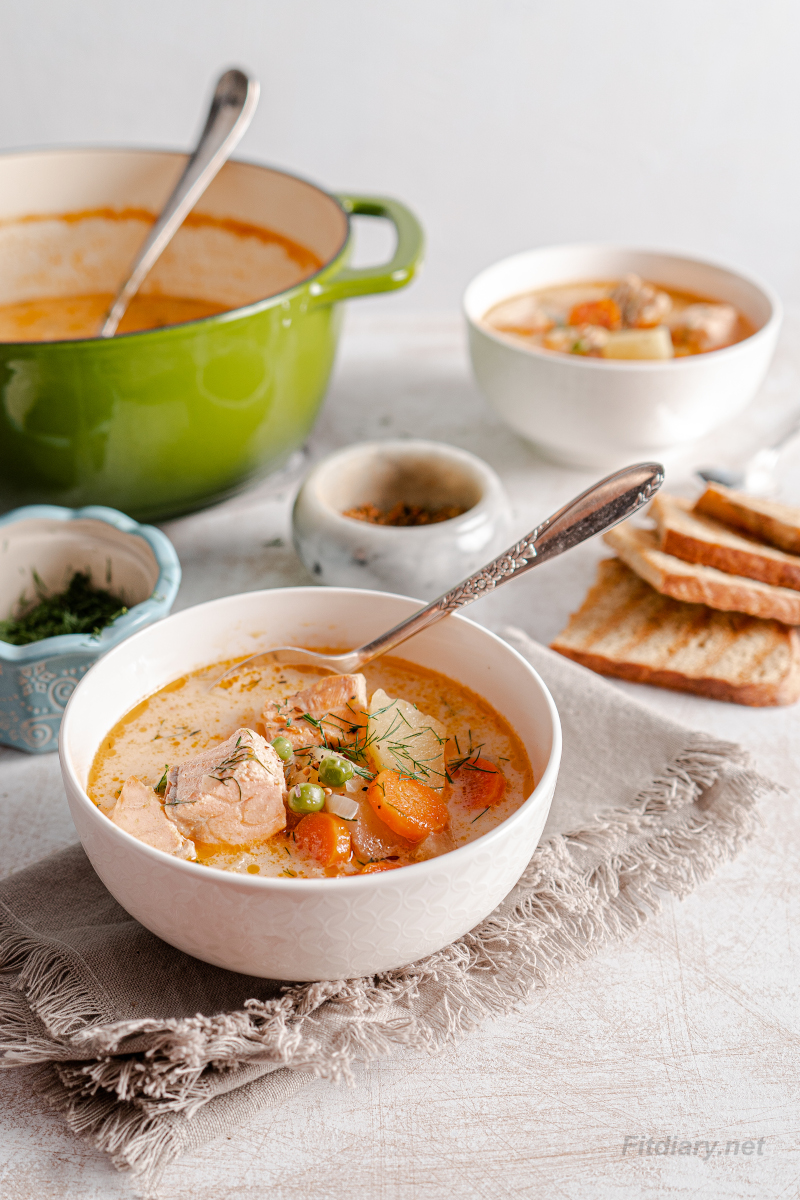 Salmon Soup – healthy and easy soup recipe for delicious dinner