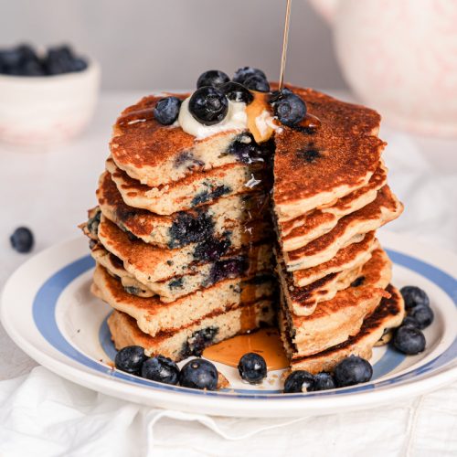 Healthy Blueberry Pancakes - easy to make recipe with simple ingredients