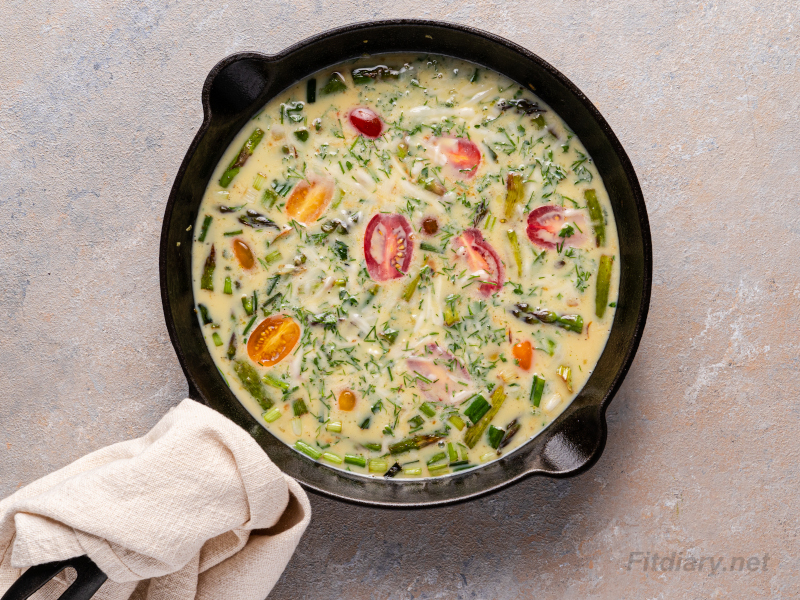 Asparagus Frittata – healthy egg breakfast recipe loaded with vegetables and protein
