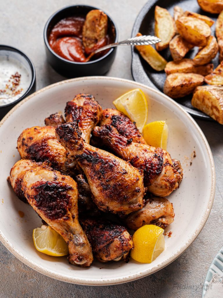 Air Fryer Chicken Drumsticks with Ketchup Marinade Fit Diary