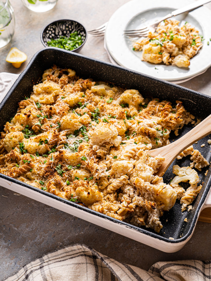 Cauliflower Pasta Bake – healthy meal with less fat and lower calories