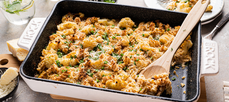 Cauliflower Pasta Bake – healthy meal with less fat and lower calories